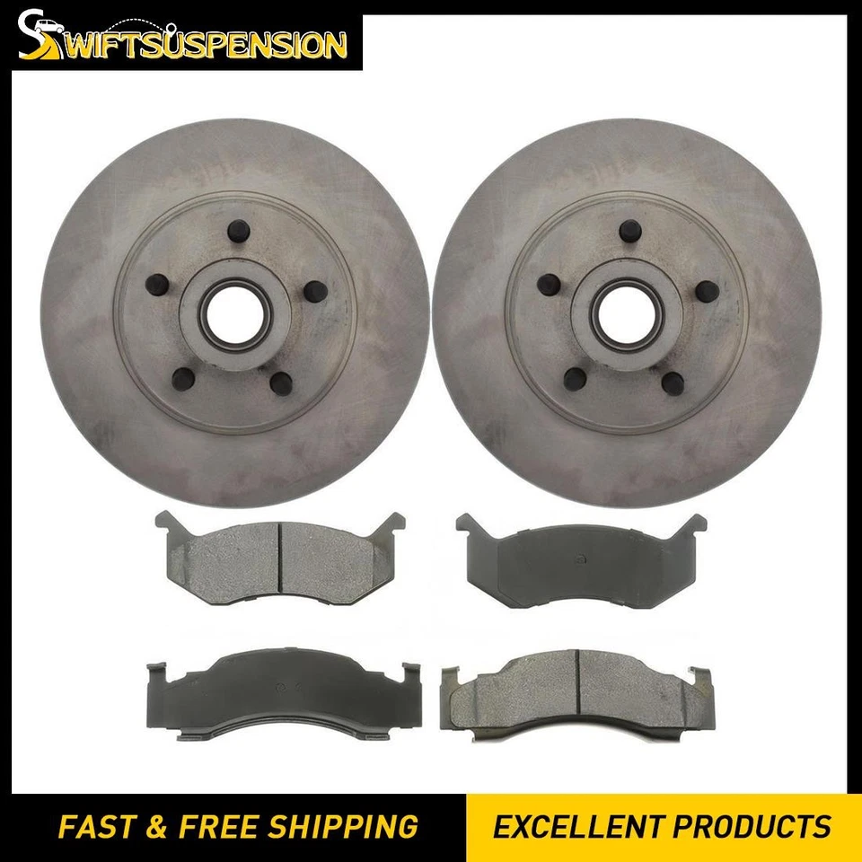 Kit de rotores de disco dianteiro e pastilhas de freio para 1974 1975 Chrysler Imperial 7.2L - Imagem 1 de 4