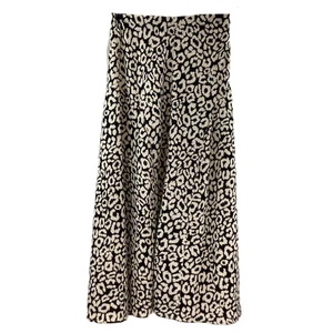 Jigsaw Black Leopard Print Flared Midi Skirt UK 8 - Picture 1 of 8