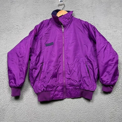 Chaqueta de esquí Columbia vintage para mujer pequeña púrpura forrada de lana bombardero años 80 colorida Foto 1 de 4