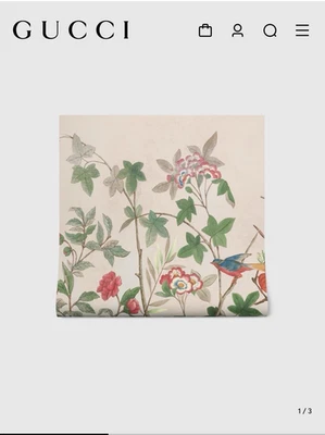 Papel Pintado Estampado Gucci Tian Floral Pájaro Lienzo Nuevo En Caja  Foto 1 de 4