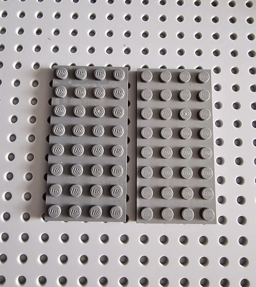 LEGO Platte Bauplatte Basisplatte flach 2 Stück neu dunkelgrau 4x8 Plate 3035 R2 - Bild 1 von 1