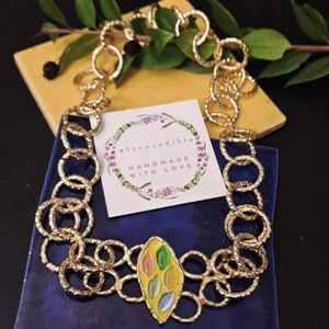 Girocollo donna handmade in alluminio dorato - Foto 1 di 1