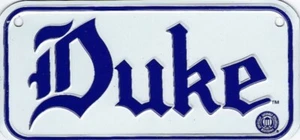 Duke University Bike Tag. On a 6”x 2.5” Embossed Aluminum Bike Plate. - Picture 1 of 2