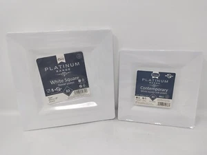 Platos laterales de plástico blanco cuadrado premium de 6,5" 8" plato reutilizable de picnic - Imagen 1 de 9