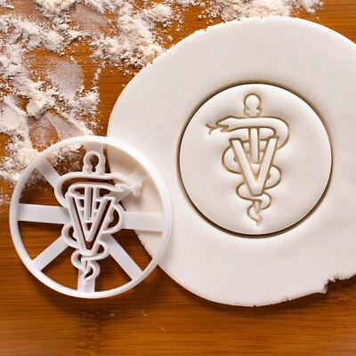 Veterinary Caduceus Cookie Cutter- vet Veterinarian medicine Asclepius graduate - Image 1 of 2