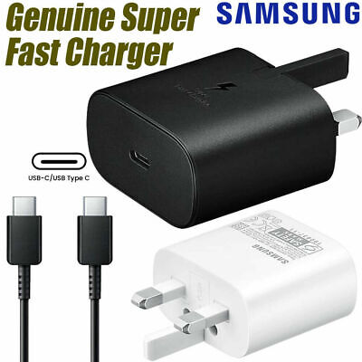 Genuine 25W Super Fast Charger Plug & Cable For Samsung Galaxy S21 S22 5G A52s • 4.46£
