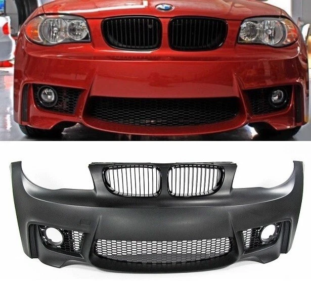 MSTYLE BMW 1 SERIES E81 E82 E87 E88 1M STYLE LOOK STYLE FRONT BUMPER DEEP & GRILLES UK.