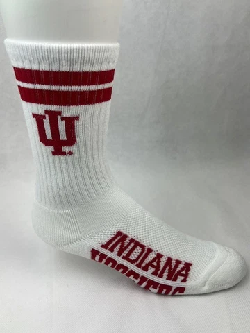 Indiana Hoosiers Flex Top White Crew Socks Cover