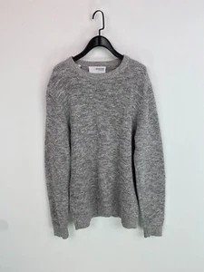 Selected Homme Grey Textured Jumper Crew Neck Long Sleeve Knit Cotton Size M - Picture 1 of 8