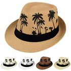 Coconut trees pattern Sun Hat Breathable Beach Cap Top Hats Fedora Cap  Outdoor