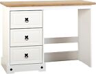 Seconique Corona 3 Drawer Dressing Table in White/Pine