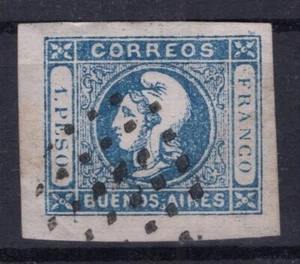BUENOS AIRES / ARGENTINA / LIBERTY HEAD 1862 / Y&T # 10 USED - Picture 1 of 3