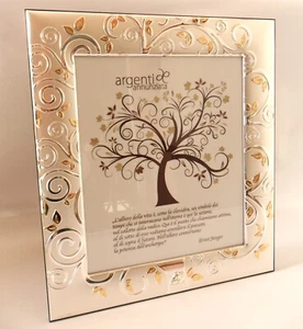 50° ANNIVERSARIO DI MATRIMONIO NOZZE D'ORO PORTAFOTO ARGENTO L'ALBERO DELLA VITA - Picture 1 of 7