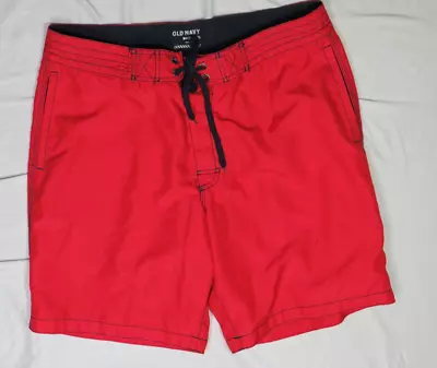 OLD NAVY MENS SWIM SHORTS RED XL TRUNKS MESH LINED POLYESTER BOARD NEW NWOT - Image 1 of 2