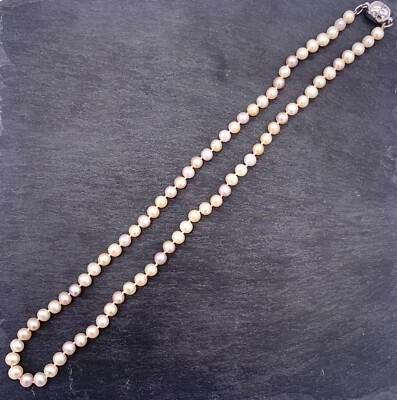 Perlenkette, Unisex 51,5 cm lang, Magnetverschluss, guter Zustand - Bild 1 von 2