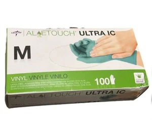Medline Aloetouch Powder Free Organic Vinyl Medium Gloves 200Ct - Picture 1 of 5