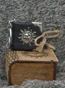 Handmade leather craft paper keychain notebook in wooden box - Picture 1 of 7