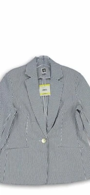 Chaqueta de mujer Anne Klein a rayas blancas y negras talla M nueva con etiquetas Foto 1 de 4