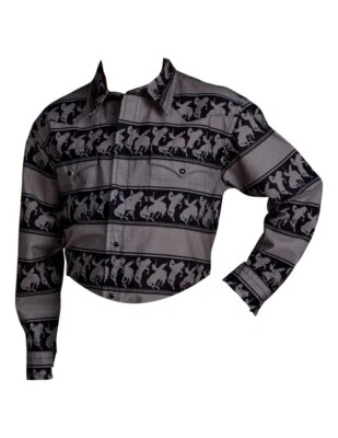 Roper Western Shirt Boys L/S Stripe Black 03-030-0482-0652 BL - Image 1 of 2