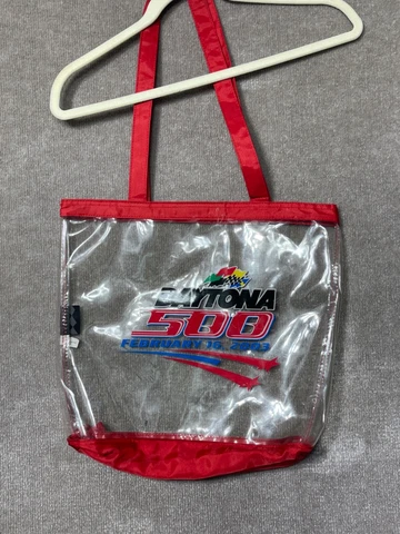 VINTAGE Nascar Daytona 500 Clear Reusable Shoulder Bag February 16,2003 15x14 Cover
