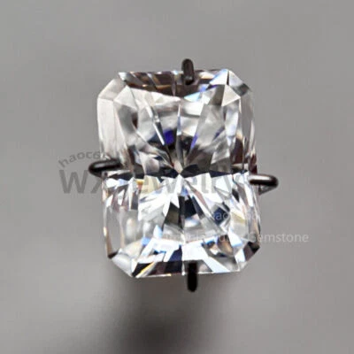Radiant Cut White D Color Genuine Moissanite Loose Stone VVS1 For RING Jewelry - Image 1 of 4