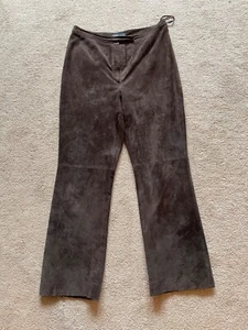valerie stevens womens genuine brown suede trousers 30 inch waist boot leg - Picture 1 of 9