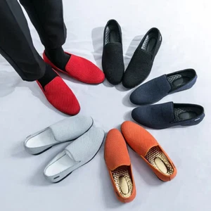 British Men's Slip On Loafer Mesh Breathable Casual Business Dress Shoes Fashion - Picture 1 of 23