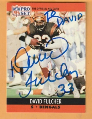 David Fulcher Cincinnati Bengals AUTO Signed 1990 Pro Set #462 Arizona State - Image 1 of 2