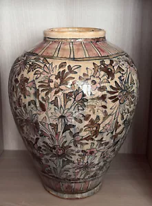 ANTICO GRANDE ORCIO-VASO IN MAIOLICA DI CALTAGIRONE ANTICA CERAMICA SICILIANA - Foto 1 di 19