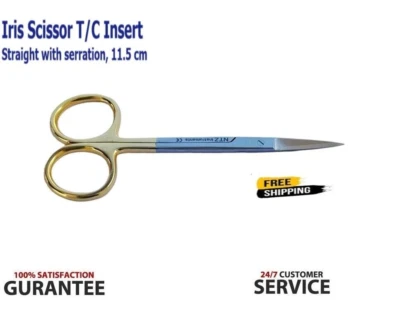 Iris Scissor Straight TC Tungsten Carbide Insert Dental Surgical Gum Scissors CE - Image 1 of 4