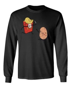 Vorhees Fast Food Shirt Halloween Mcdonalds Men's Long Sleeve T-Shirt - Picture 1 of 11