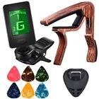 Guitar Capo Tuner Fit for Ukulele  Electric Bass Acoustic Guitar with Picks7371