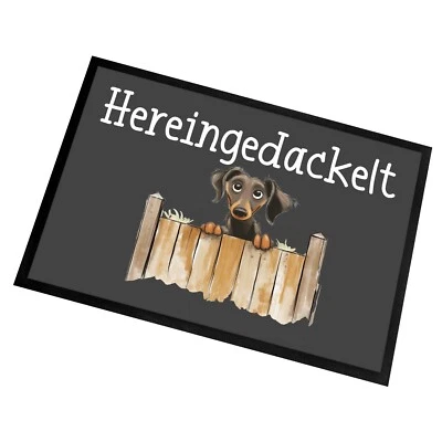 Fußmatte mit Spruch | Hereingedackelt | 60x40cm | Schmutzfangmatte Türmatte - Bild 1 von 4