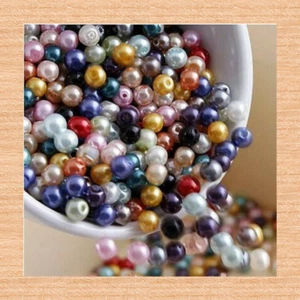 100Stk. Beads Table Decoration 0 1/4in 0 5/16in 0 3/8in Round Pearls Wax - Picture 1 of 14