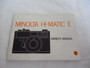 MINOLTA HI-MATIC E Owner's Instruction Manual - Picture 1 of 2