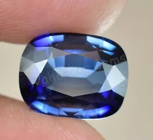 Flawless 8.15 Ct Natural Blue Ceylon Sapphire Cushion Certified Loose Gemstone - Picture 1 of 6