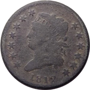 1812 1c Classic Head Large Cent - Sheldon-290 - Produced During the War of 1812 - Picture 1 of 4