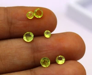 1.65 Ct Round Mix Sizes Natural Chrysoberyl Lot 6 Pcs Florescent Green Color Gem - Picture 1 of 11