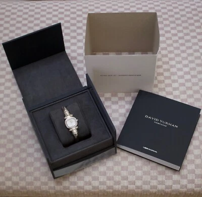 NUEVO RELOJ PULSERA DAVID YURMAN MUJER PLATA ESTERLINA CABLE (BISEL DIAMANTE Y ESFERA) Foto 1 de 4