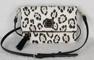 Dooney And Bourke Leopard Foldover Zip Crossbody Purse New - Picture 1 of 18