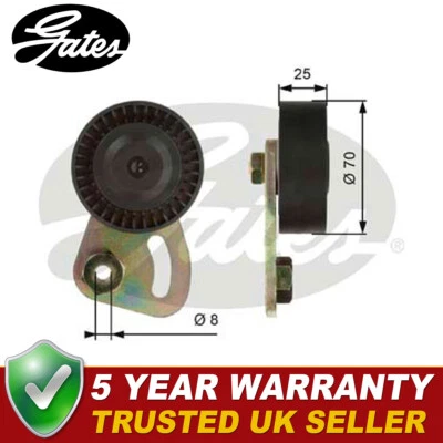 Gates V-Ribbed Belt Tensioner Pulley Fits MG MG ZT Rover 75 3DV - Imagem 1 de 4