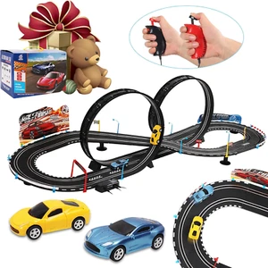 Slot Car Race Track Sets Kid'S Toys, 22 FT Dual Racing Game Overpass Race Car Tr - Picture 1 of 7