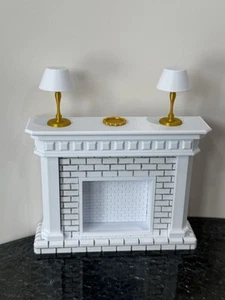๐1/12 Scale Fireplace with 2 Lamps MINIATURE Diorama Furniture. ๐ค - Picture 1 of 6