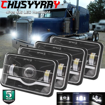 4 шт светодиодных фар 4x6 дюймов HI-LO герметичный луч подходят для Freightliner Classic XL 2001-2009 - Изображение 1 из 4