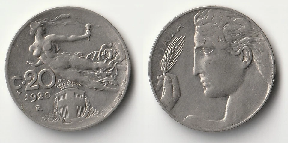 1920 Italy 20 centesimi coin - Image 1 of 1
