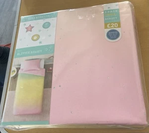 NEXT PASTEL COLOURS OMBRE GLITTER SINGLE DUVET COVER & PILLOWCASE BEDSET BNIW - Picture 1 of 19