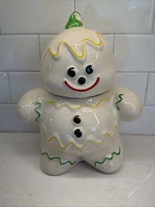 Tarro de galletas vintage Hull Gingerbread Man blanco - Imagen 1 de 20