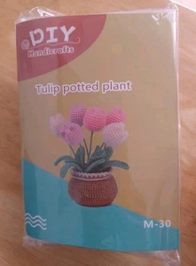 DIY Handicrafts Crochet Kit, Tulip Potted Plant, New - Picture 1 of 5