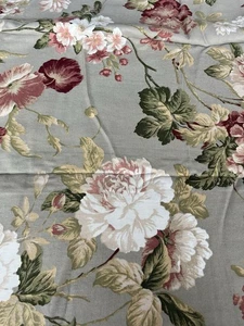 1997 Richloom Dekorateur Baumwollstoff 1 1/3 Yard großer Maßstab Blumenmuster gedämpft - Bild 1 von 5