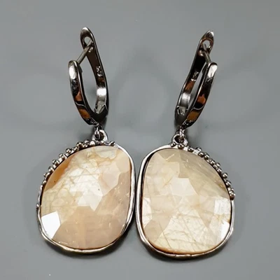 Joyería 30 ct+ Pendientes Zafiro Dorado Natural Plata de Ley 925/E129082 Foto 1 de 4